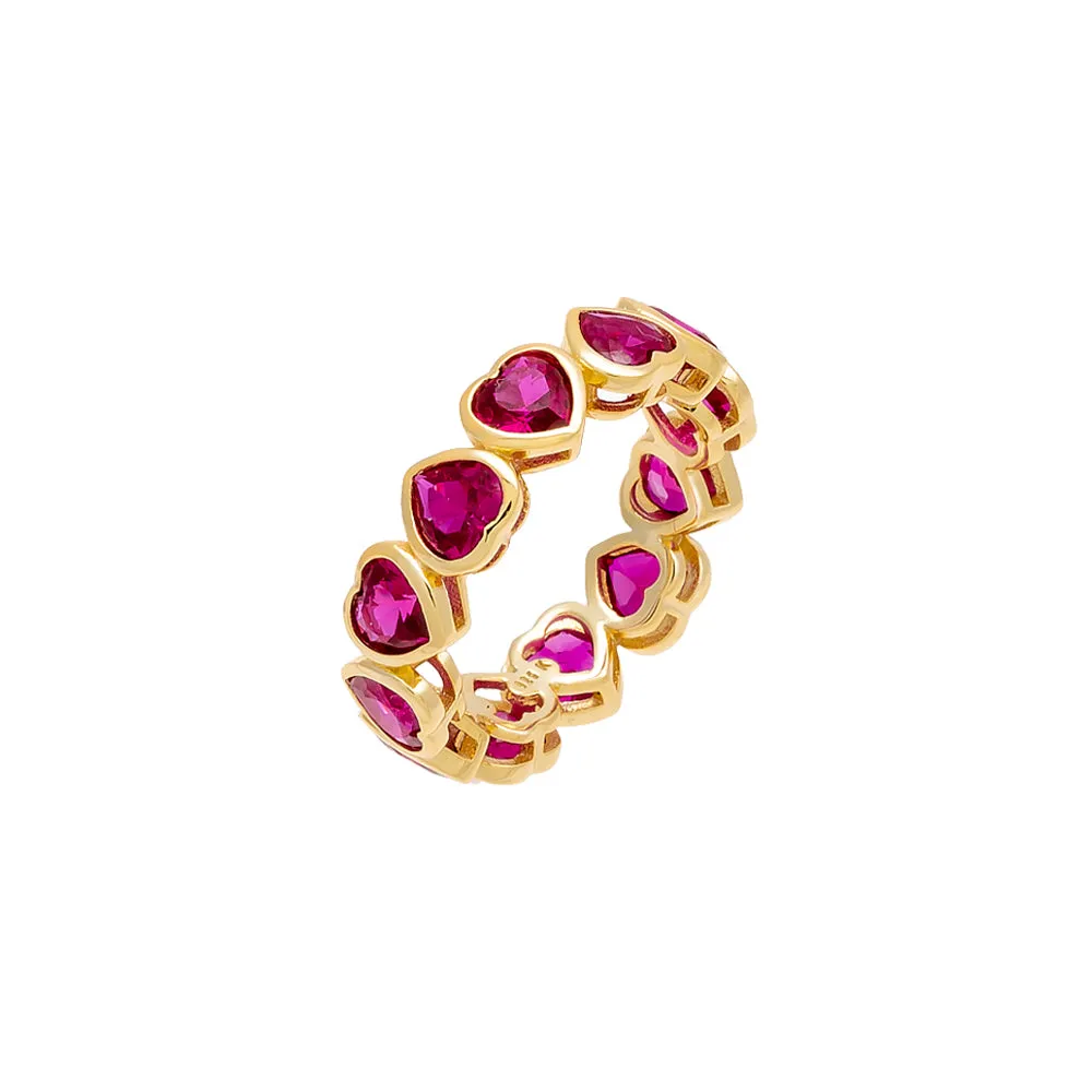 Colored Bezel Heart Eternity Band sold by Adina Eden's product image thumbnail 5