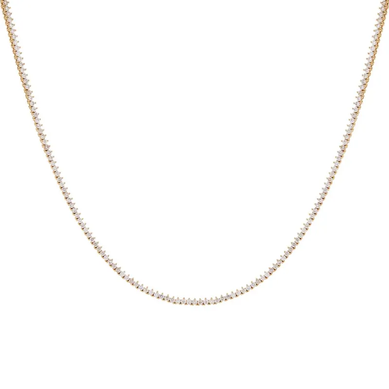 5 Carat Three Prong Diamond Necklace 14K sold by Adina Eden's
