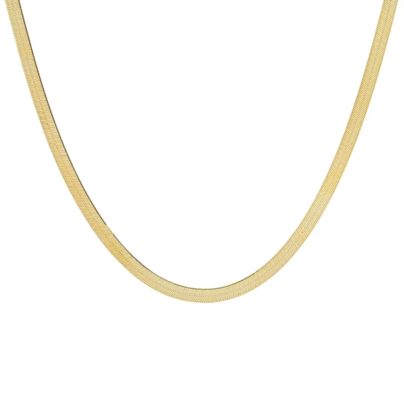 Thick Herringbone Necklace 14K sold by Adina Eden's