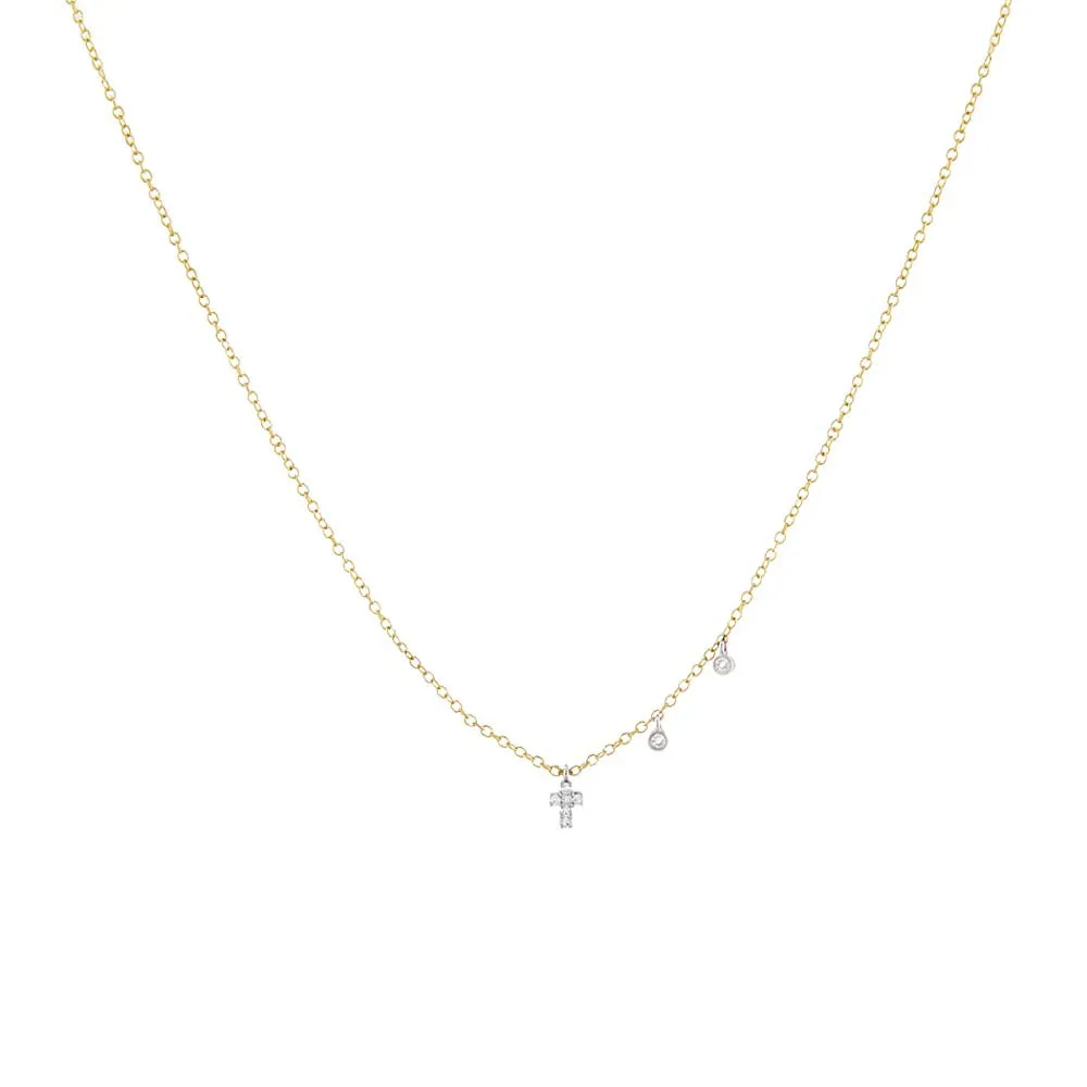Tiny Diamond Cross Necklace 14K sold by Adina Eden's product image thumbnail 3