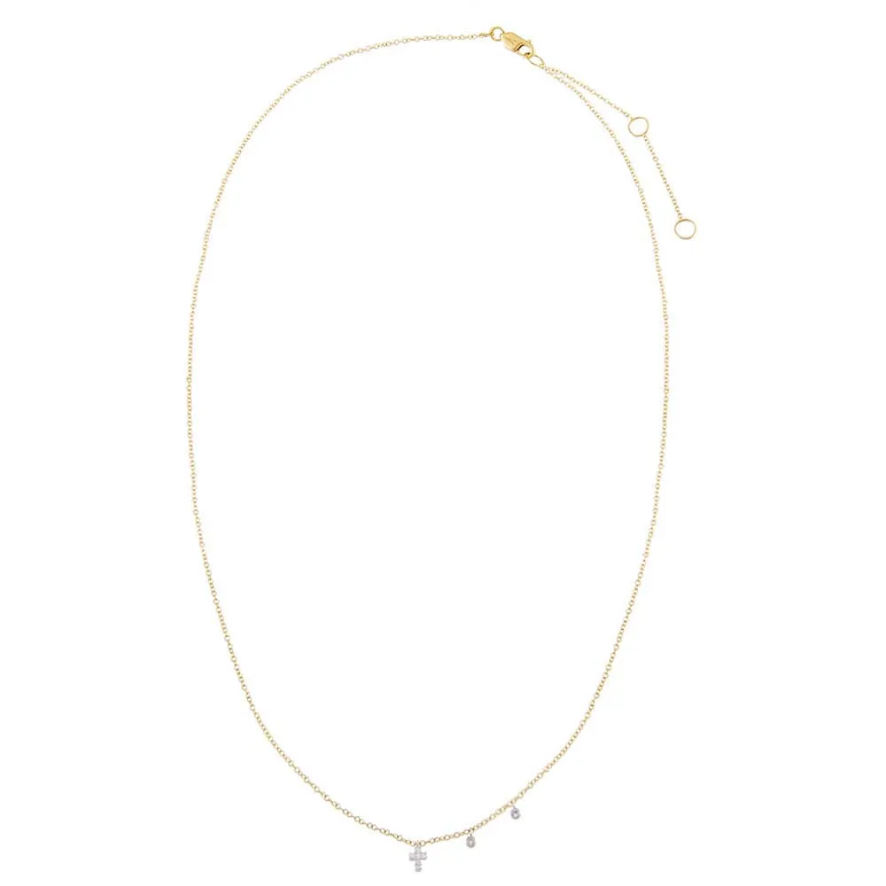 Tiny Diamond Cross Necklace 14K sold by Adina Eden's product image thumbnail 4