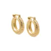 Mini Solid Ridged Hoop Earring sold by Adina Eden's