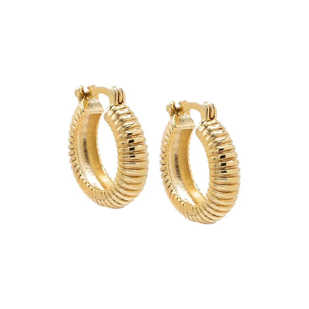 Mini Solid Ridged Hoop Earring sold by Adina Eden's