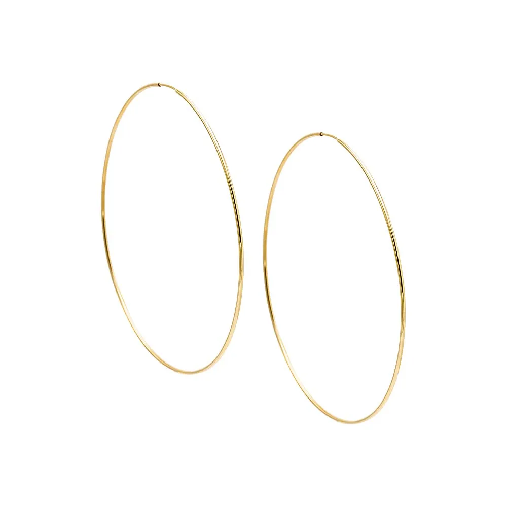 Solid Endless Hoop Earring 14K sold by Adina Eden's product image thumbnail 5