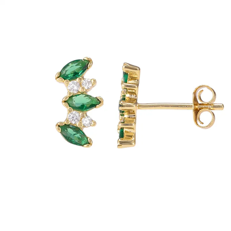Colored Multi Marquise Curved Bar Stud Earring sold by Adina Eden's