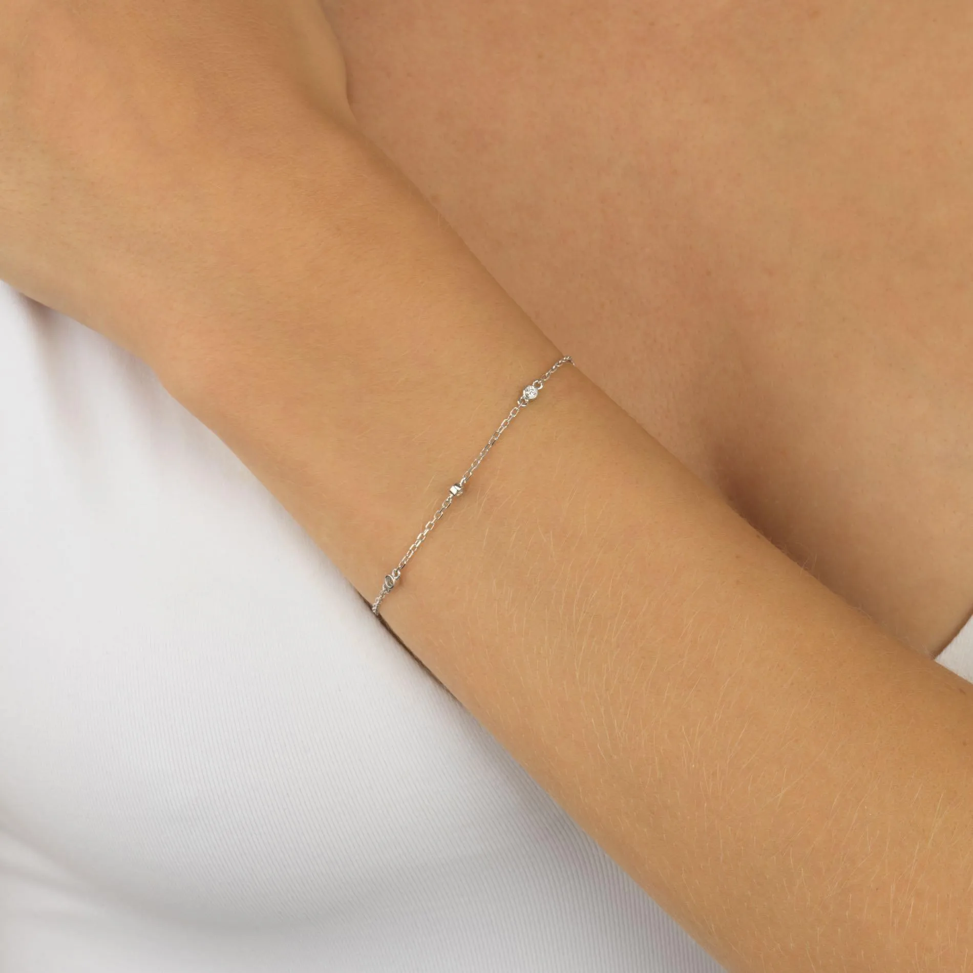 Diamond Multi Bezel Bracelet 14K sold by Adina Eden's product image thumbnail 2