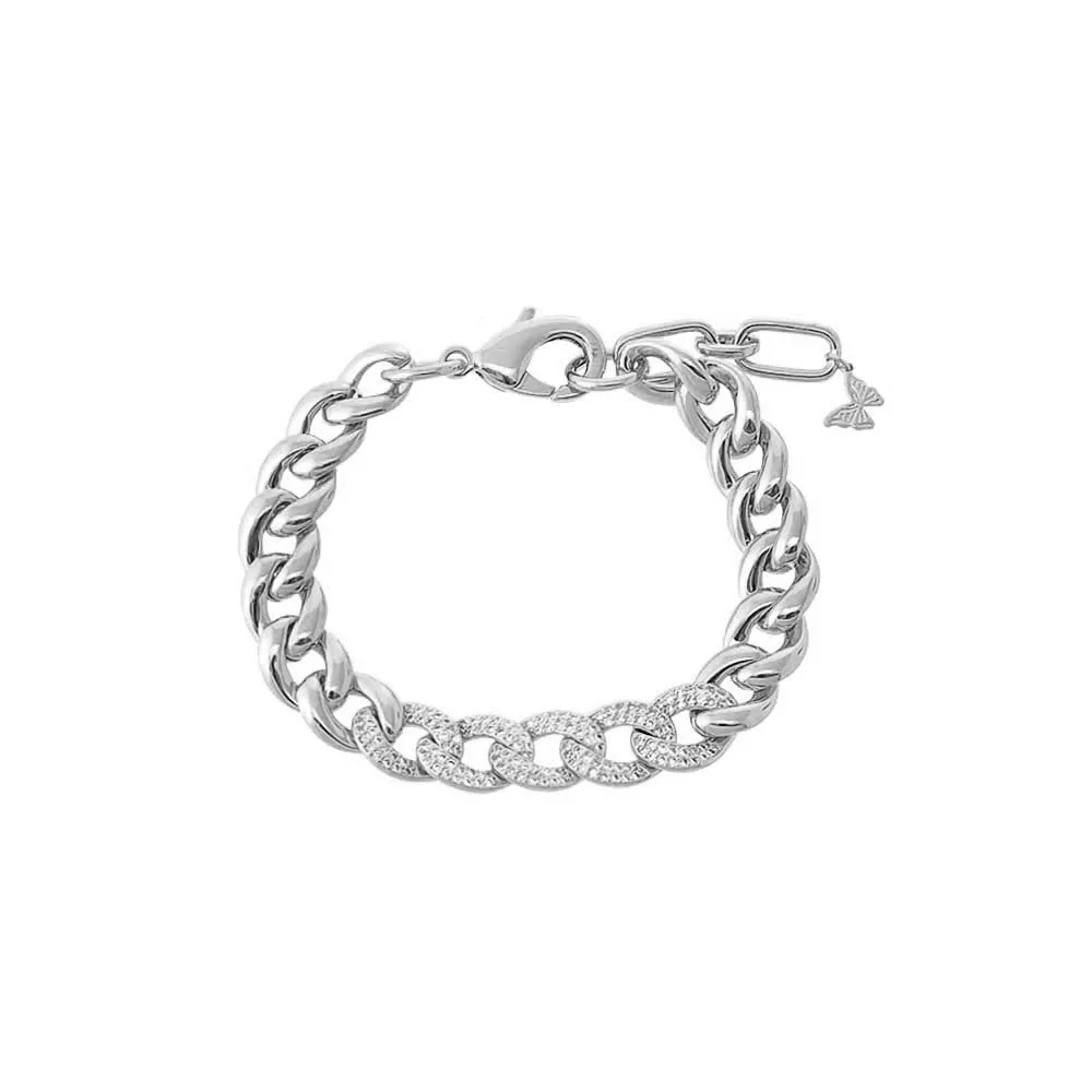 Pave Accented Chunky Cuban Link Bracelet sold by Adina Eden's product image thumbnail 3
