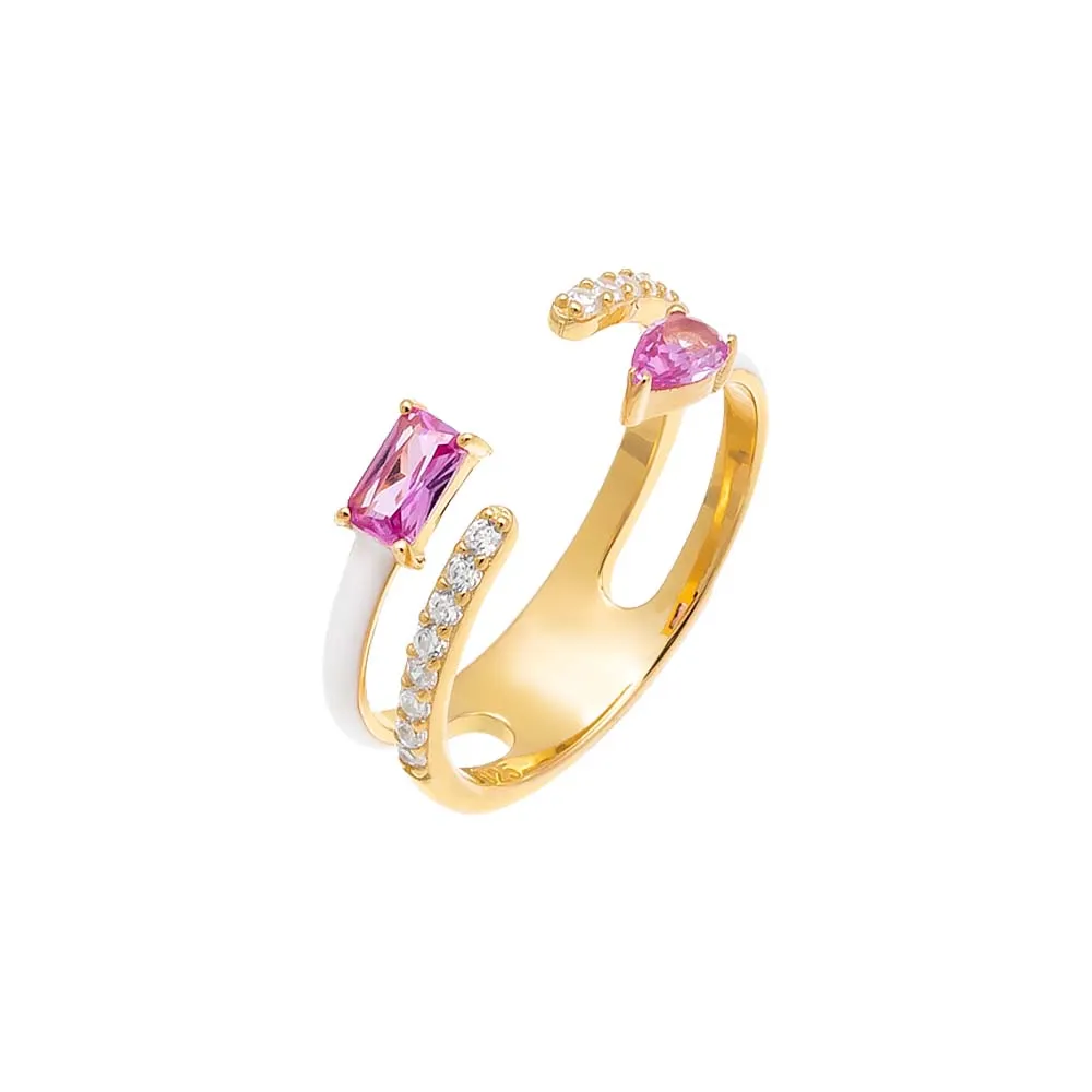 Colored Multi-Shape Open Enamel Ring sold by Adina Eden's