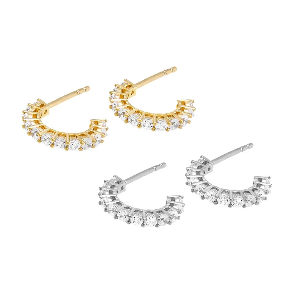 Tiny CZ Hoop Earring sold by Adina Eden's product image thumbnail 4