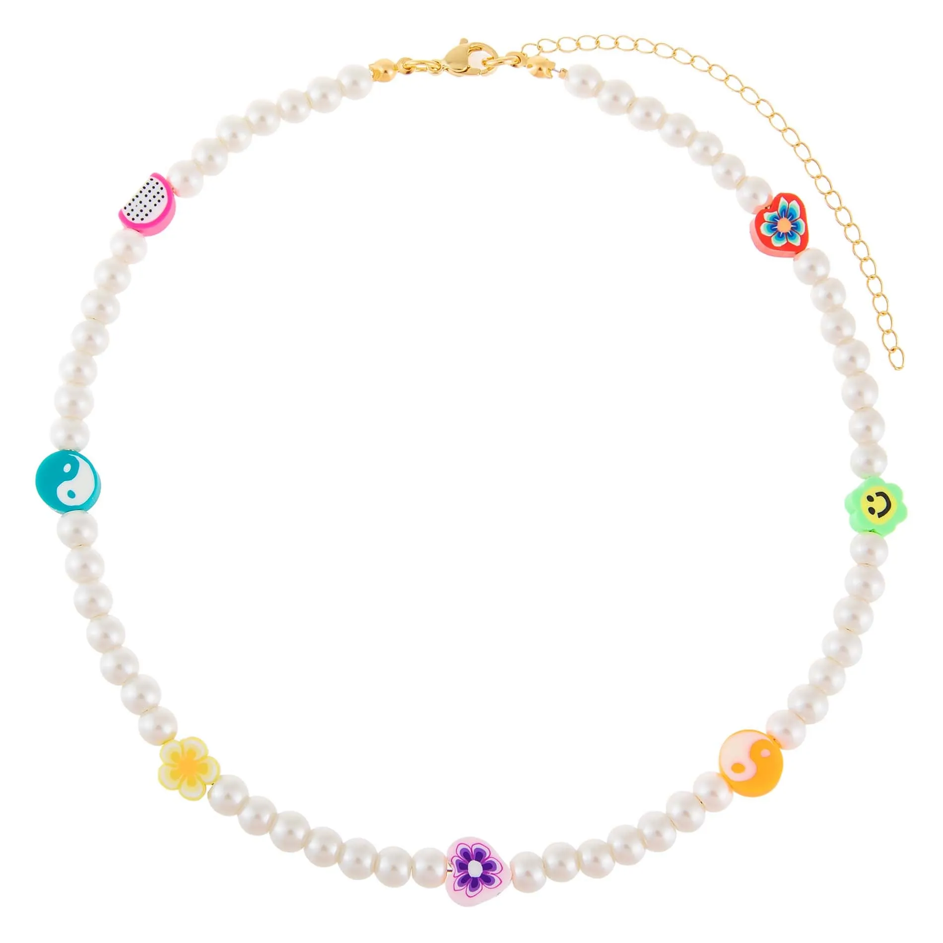 Multi Charm Pearl Necklace sold by Adina Eden's product image thumbnail 2