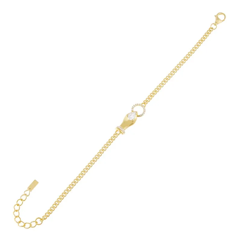 Pavé Snake Interlocked Chain Bracelet sold by Adina Eden's