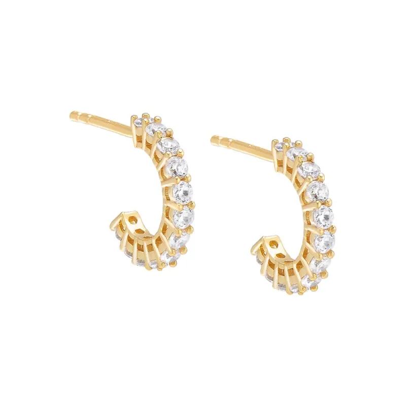 Tiny CZ Hoop Earring sold by Adina Eden's