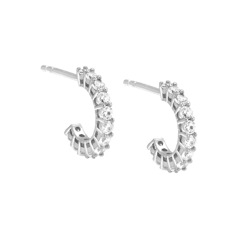 Tiny CZ Hoop Earring sold by Adina Eden's product image thumbnail 3