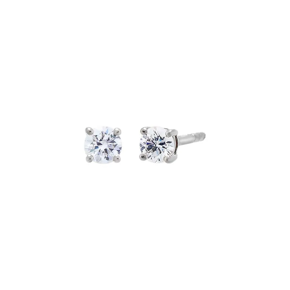 Lab Grown Diamond Solitaire Four Prong Stud Earring 14K sold by Adina Eden's product image thumbnail 3