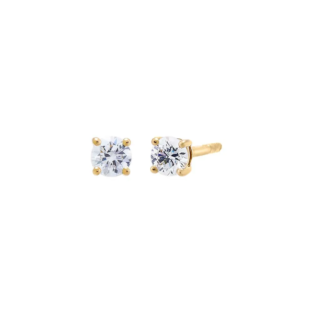 Lab Grown Diamond Solitaire Four Prong Stud Earring 14K sold by Adina Eden's