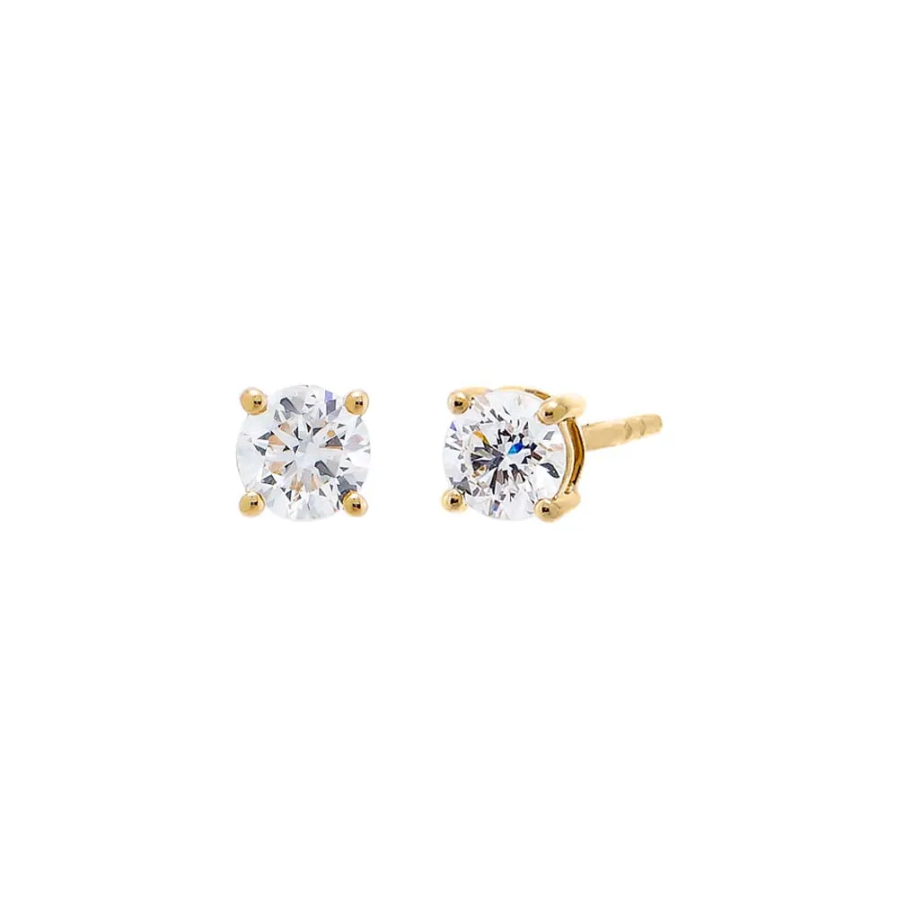 Lab Grown Diamond Solitaire Four Prong Stud Earring 14K sold by Adina Eden's product image thumbnail 4