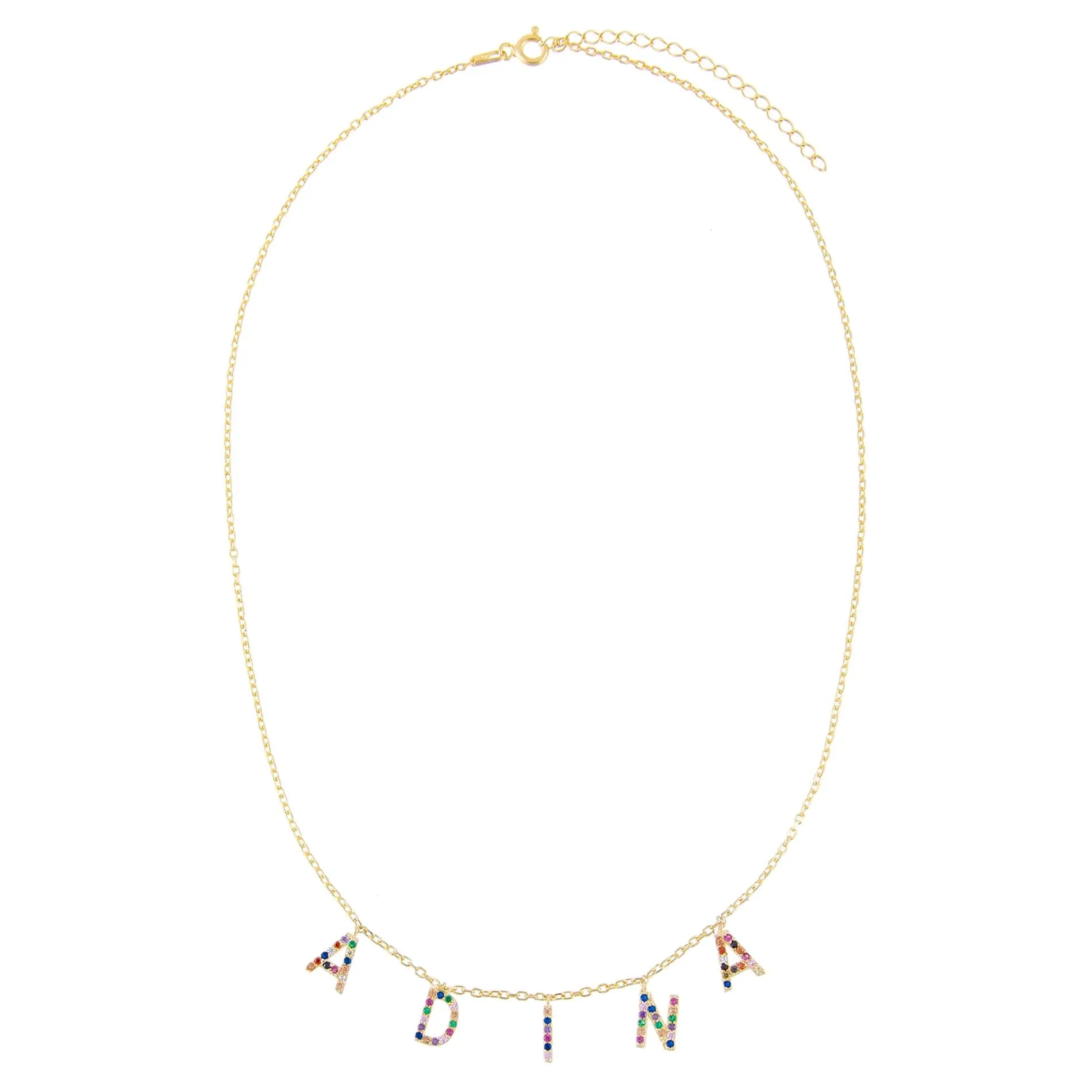 Rainbow Block Name Necklace sold by Adina Eden's product image thumbnail 3