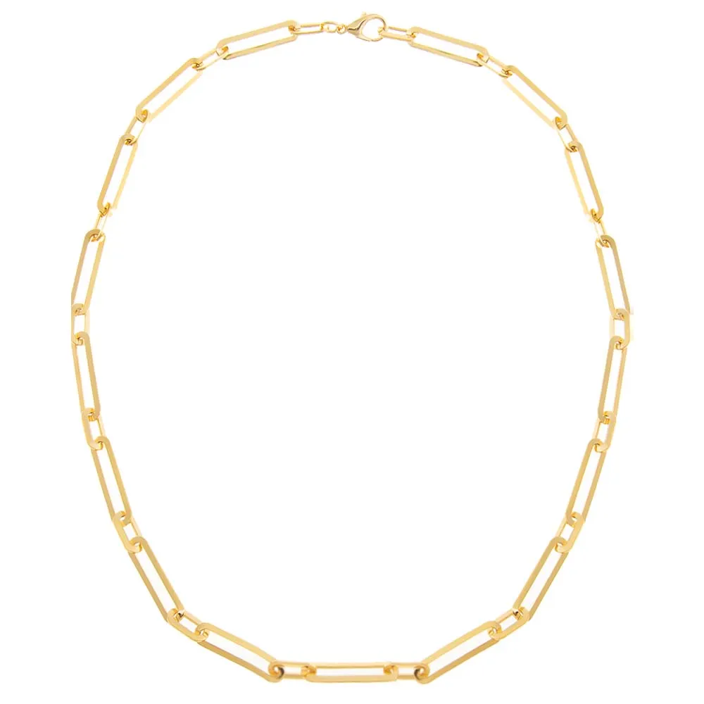Wide Elongated Paperclip Chain Necklace sold by Adina Eden's product image thumbnail 3