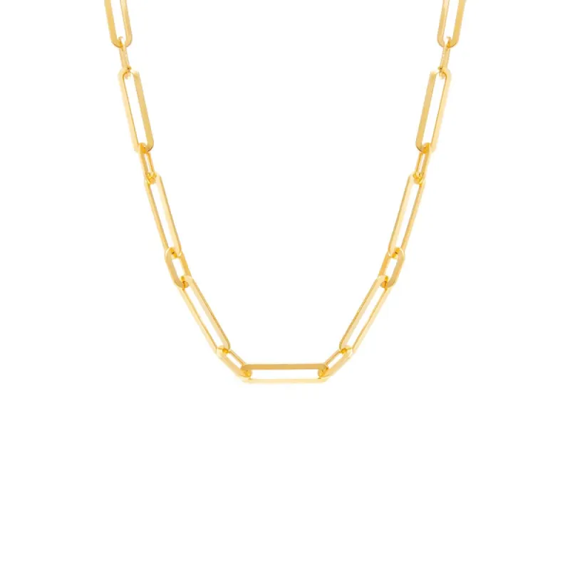 Wide Elongated Paperclip Chain Necklace sold by Adina Eden's
