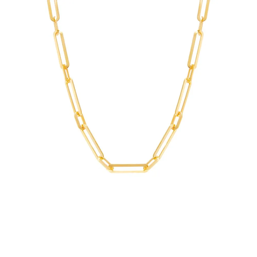 Wide Elongated Paperclip Chain Necklace sold by Adina Eden's