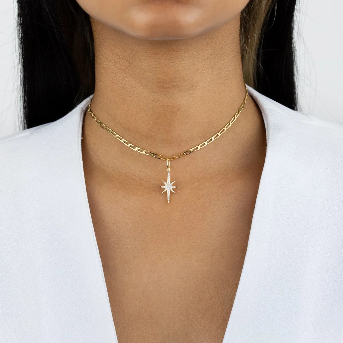 Pavé Starburst Twisted Paperclip Choker sold by Adina Eden's product image thumbnail 2