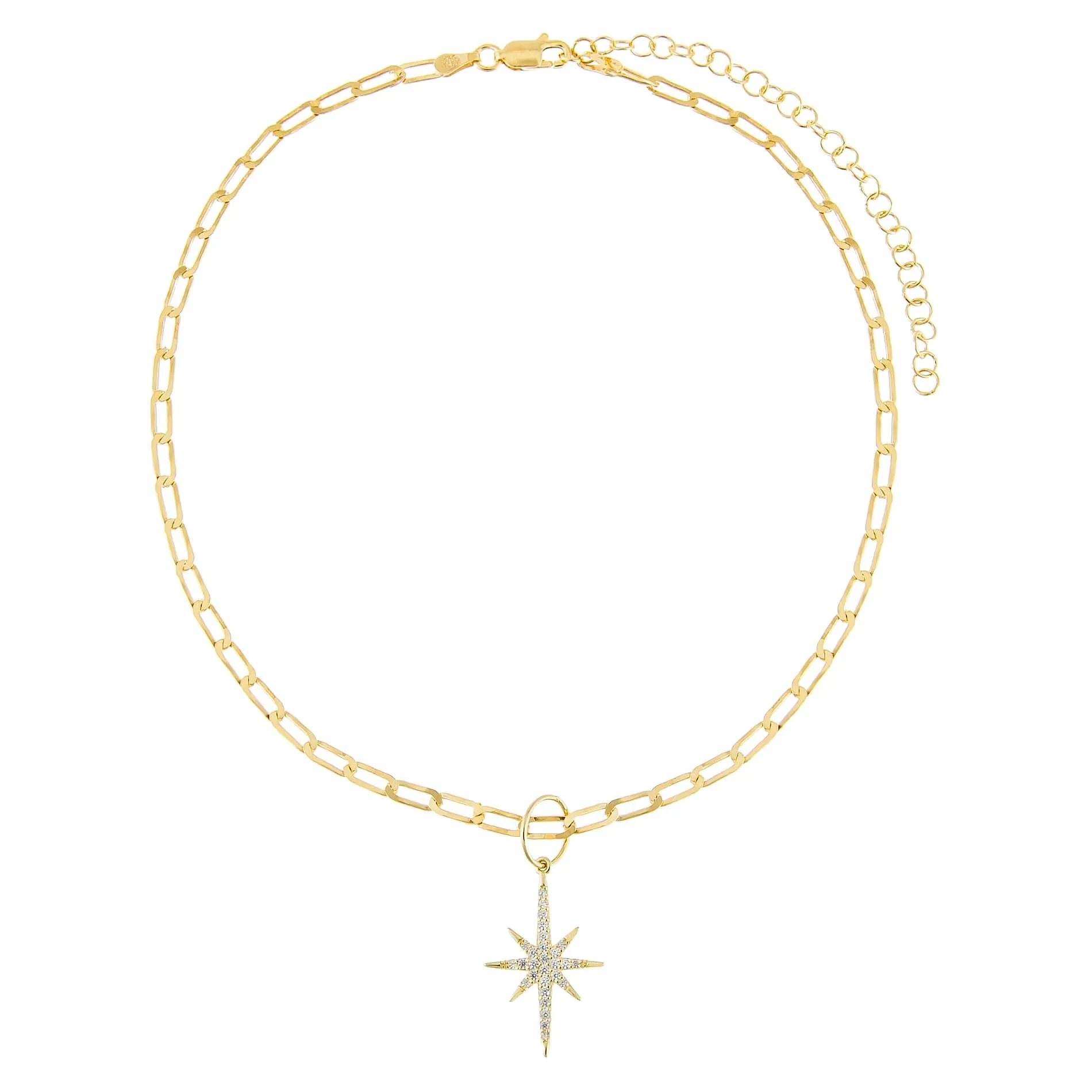 Pavé Starburst Twisted Paperclip Choker sold by Adina Eden's product image thumbnail 3