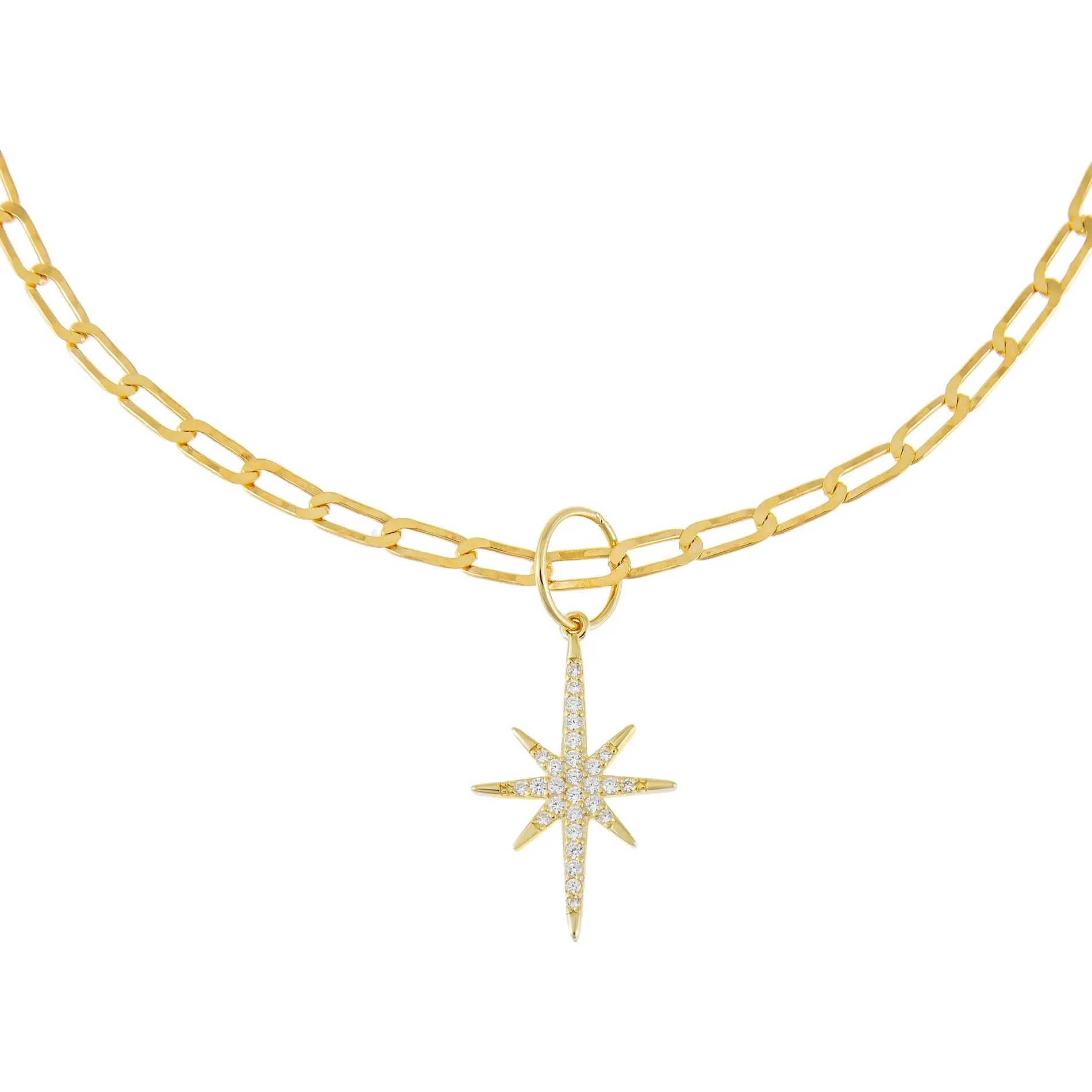 Pavé Starburst Twisted Paperclip Choker sold by Adina Eden's