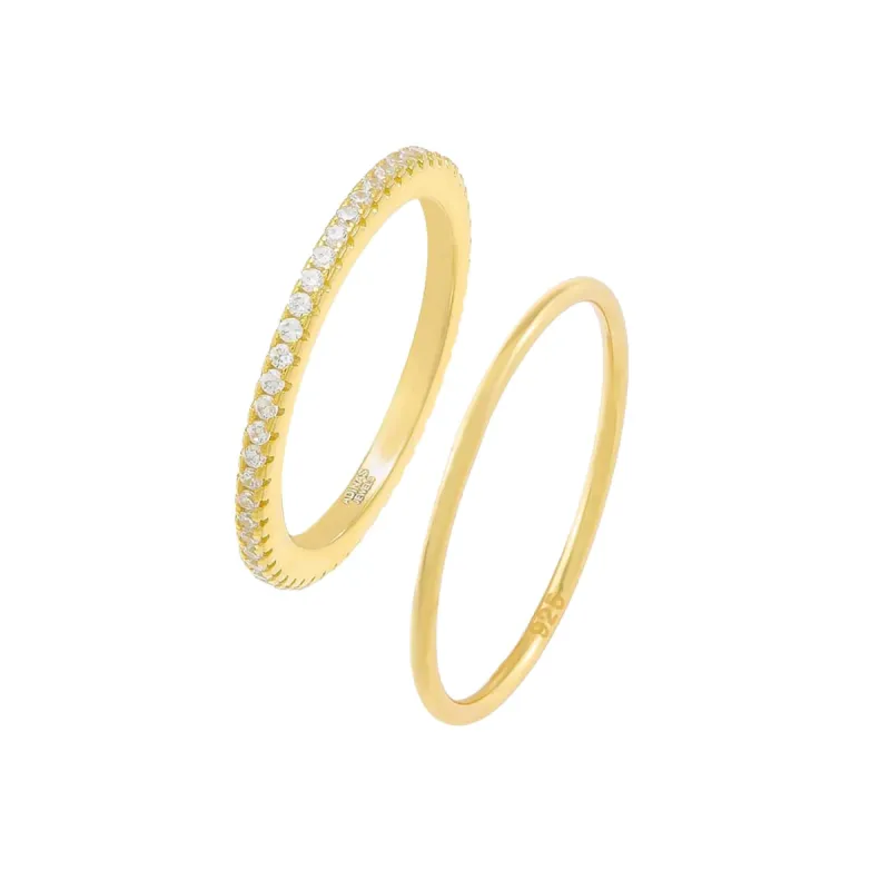 Solid/Pave Ring Combo Set sold by Adina Eden's