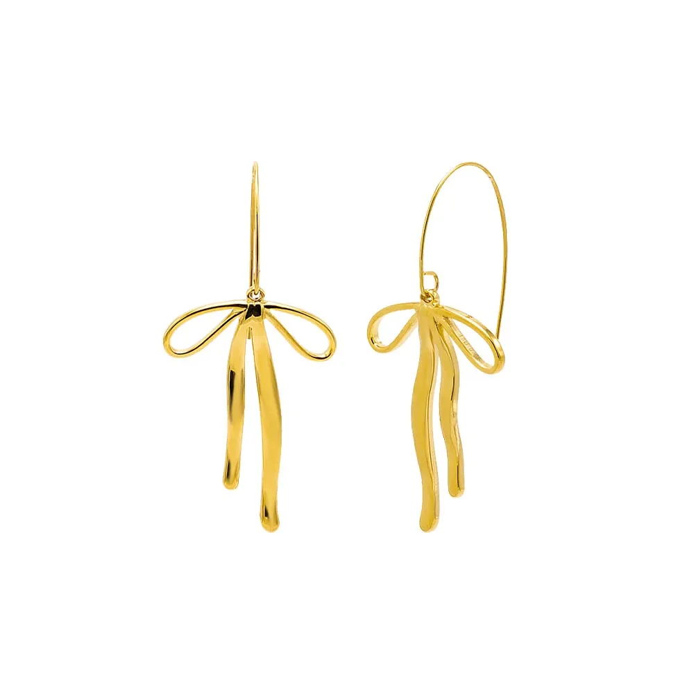 Solid Dangling Bow Tie Fish Hook Earring sold by Adina Eden's product image thumbnail 2
