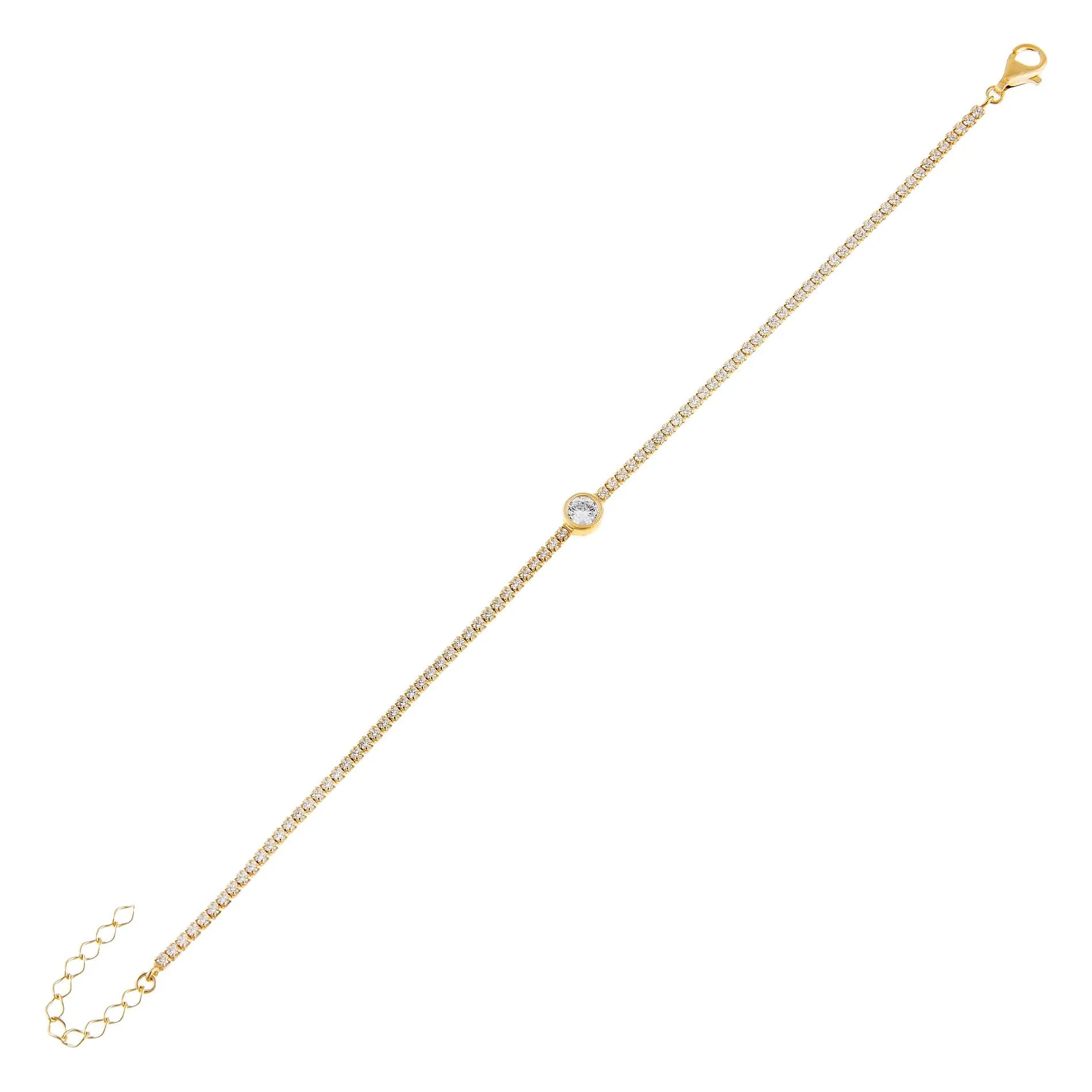 CZ Solitaire Tennis Bracelet sold by Adina Eden's