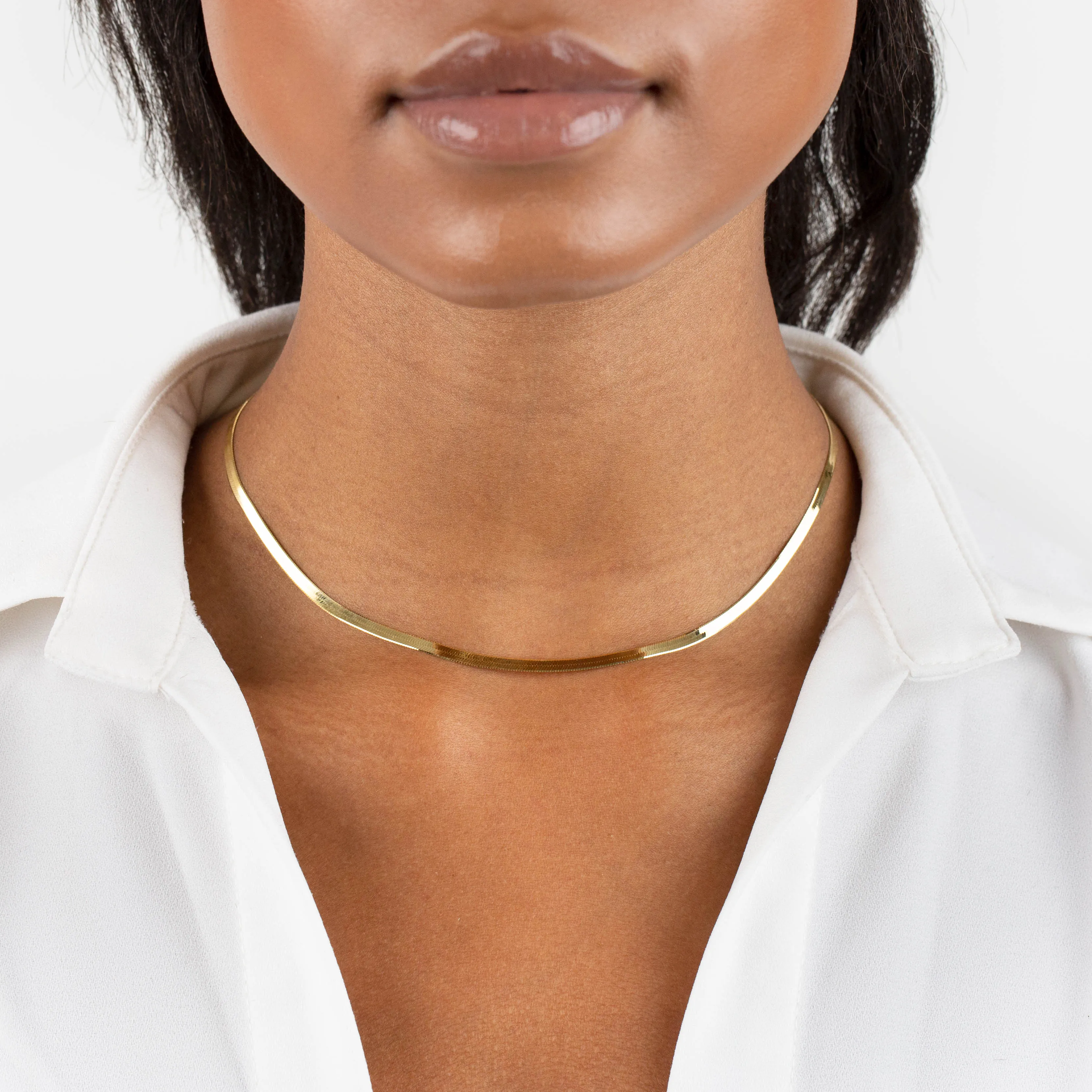 Liquid Herringbone Necklace 14K sold by Adina Eden's product image thumbnail 2