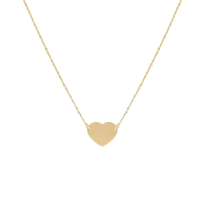 Engravable Heart Necklace 14K sold by Adina Eden's
