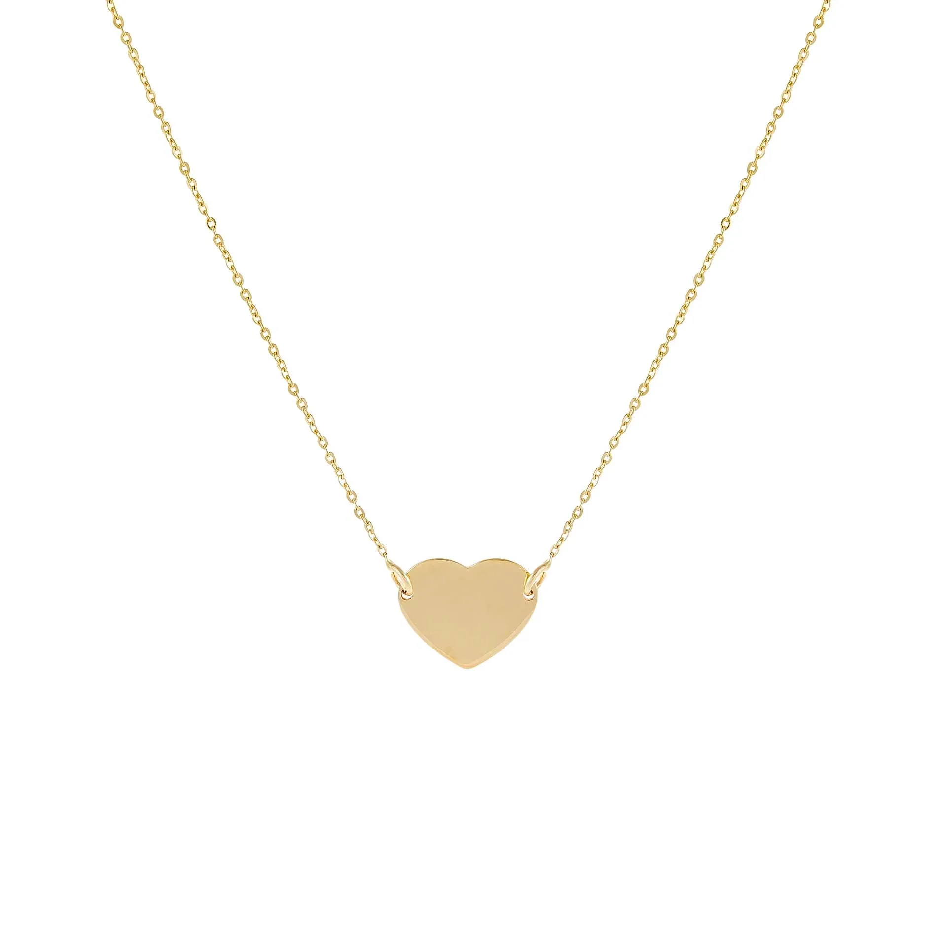 Engravable Heart Necklace 14K sold by Adina Eden's