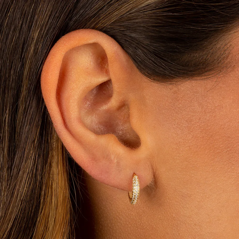 Pavé Graduated Huggie Earring sold by Adina Eden's product image thumbnail 2