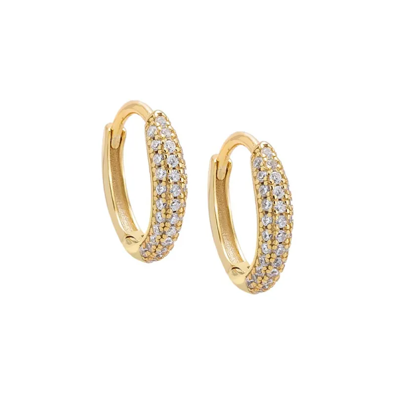 Pavé Graduated Huggie Earring sold by Adina Eden's