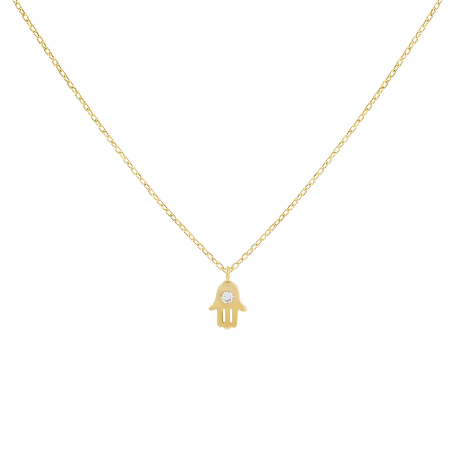 Tiny CZ Hamsa Necklace sold by Adina Eden's