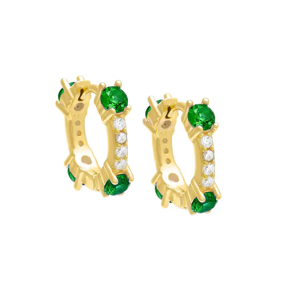 Mini Colored CZ Huggie Earring sold by Adina Eden's product image thumbnail 2