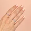 Diamond X Colored Gemstone Double Stone Ring 14K sold by Adina Eden's