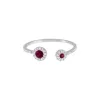 Diamond X Colored Gemstone Double Stone Ring 14K sold by Adina Eden's