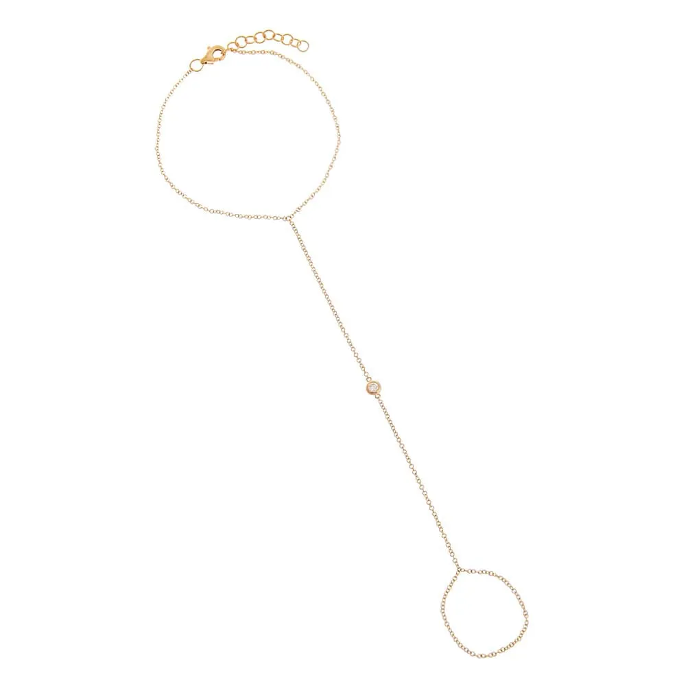 Diamond Bezel Hand Chain 14K sold by Adina Eden's
