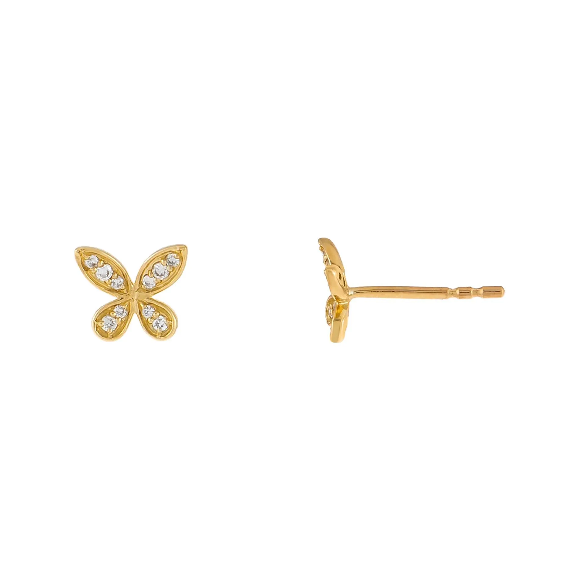 Diamond Butterfly Stud Earring 14K sold by Adina Eden's product image thumbnail 3