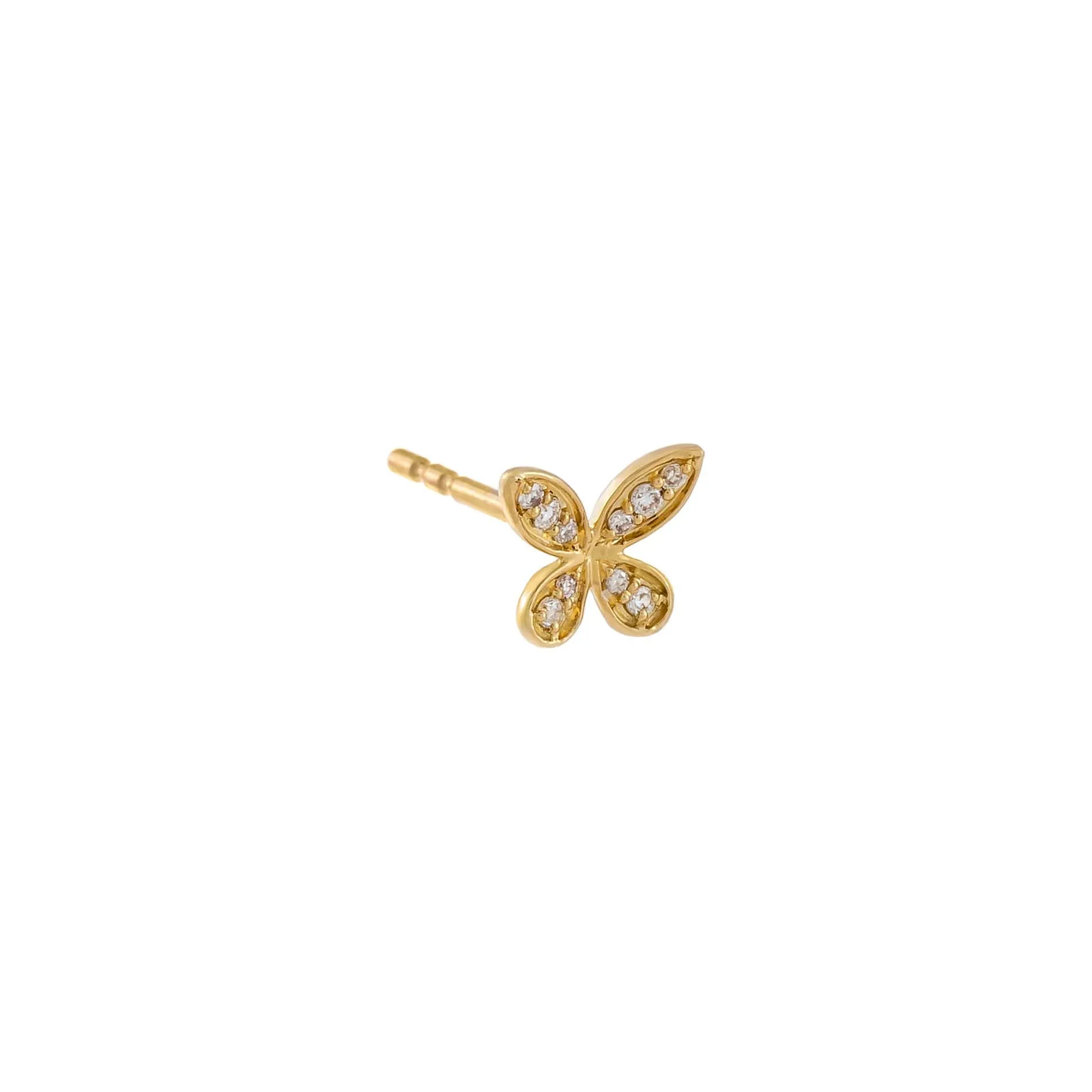 Diamond Butterfly Stud Earring 14K sold by Adina Eden's