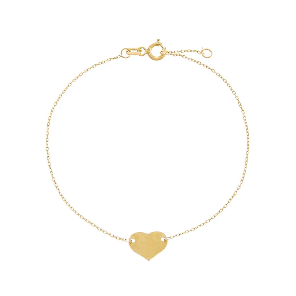 Solid Mini Heart Bracelet 14K sold by Adina Eden's