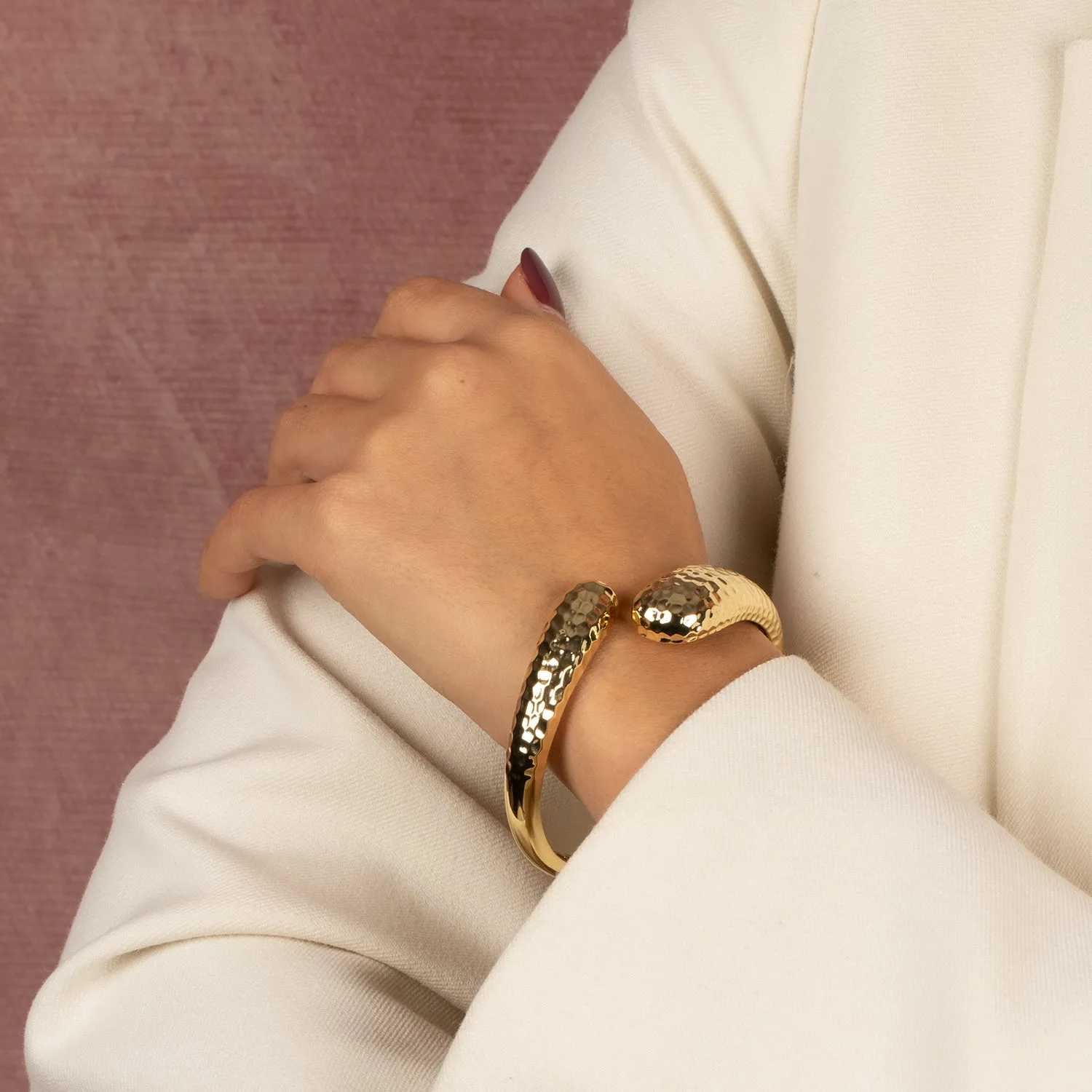 Intented Puffy Open Claw Bracelet sold by Adina Eden's product image thumbnail 2