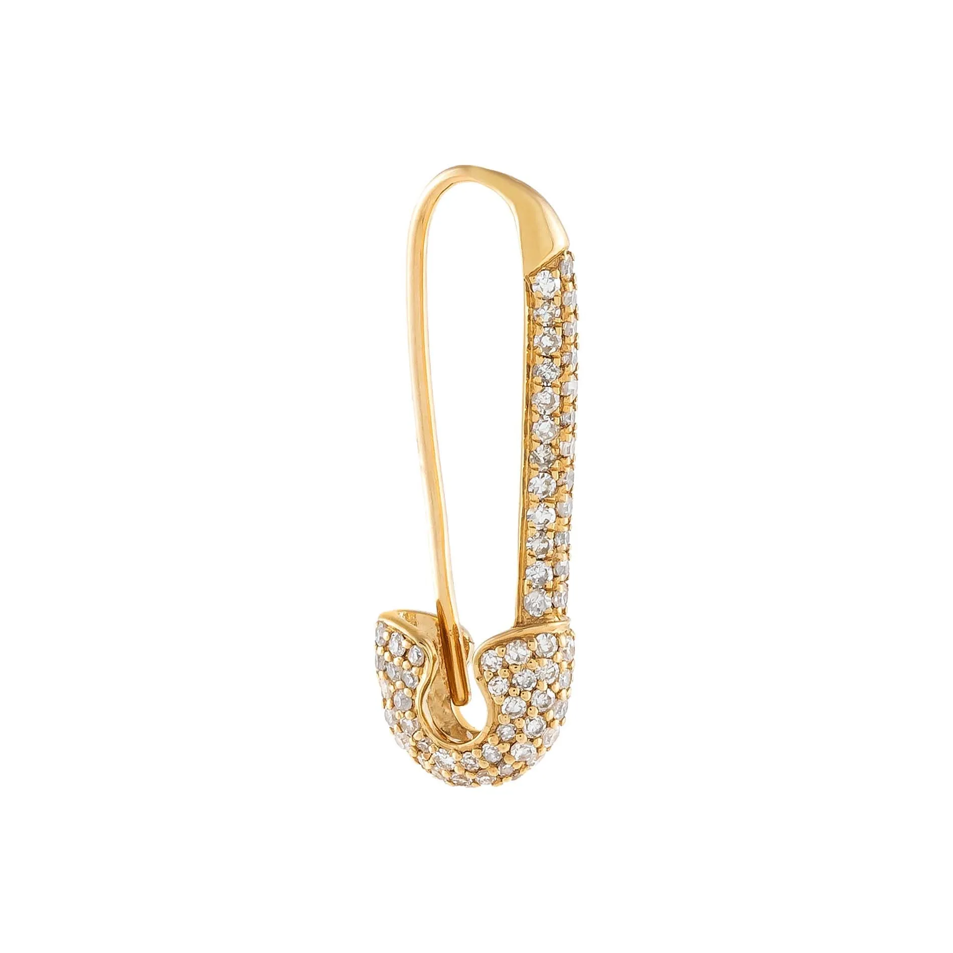 Diamond Safety Pin Drop Earring 14K sold by Adina Eden's product image thumbnail 3
