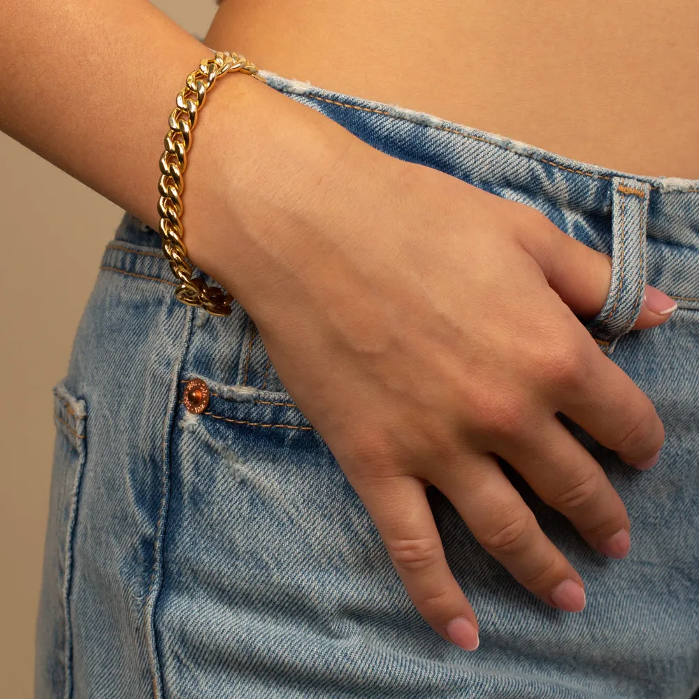 Miami Cuban Chain Bracelet 14K sold by Adina Eden's product image thumbnail 2
