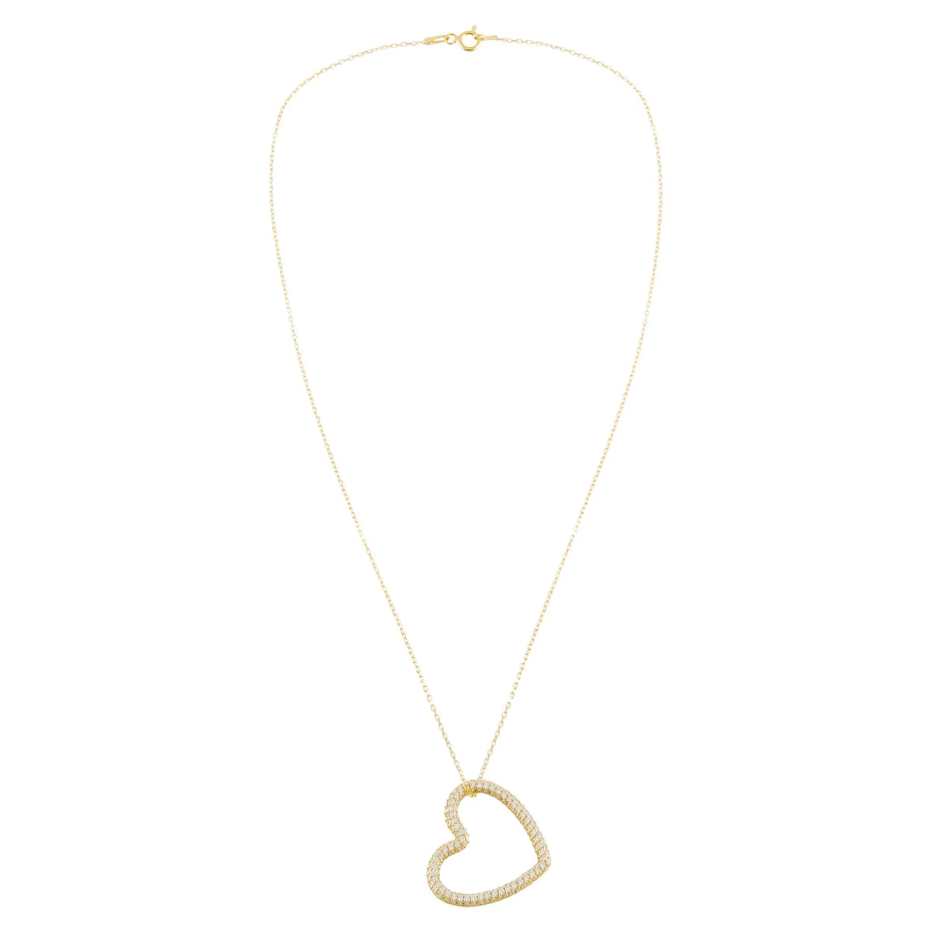 Pavé Open Heart Charm Necklace sold by Adina Eden's product image thumbnail 2