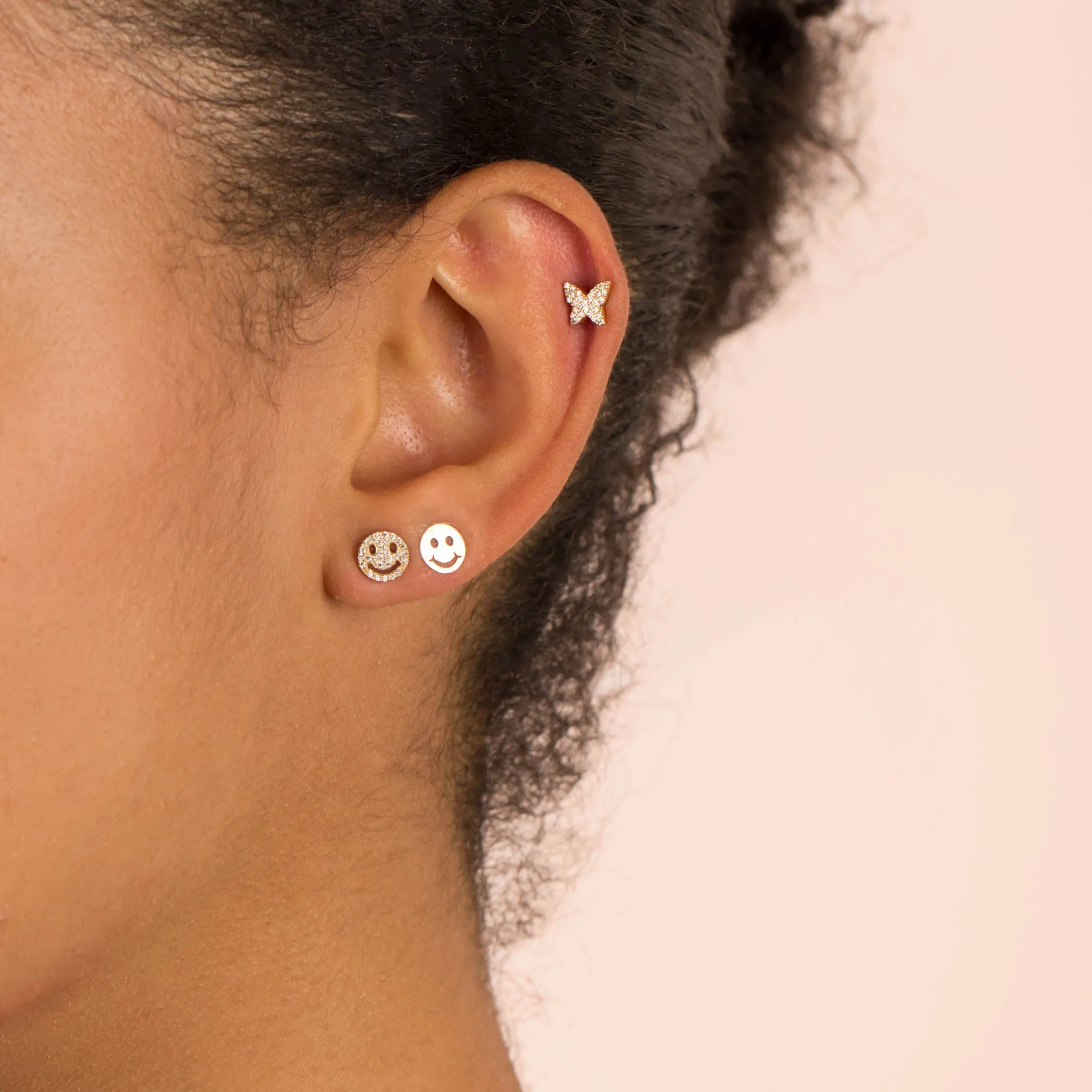 Mini Diamond Butterfly Stud Earring 14K sold by Adina Eden's product image thumbnail 2