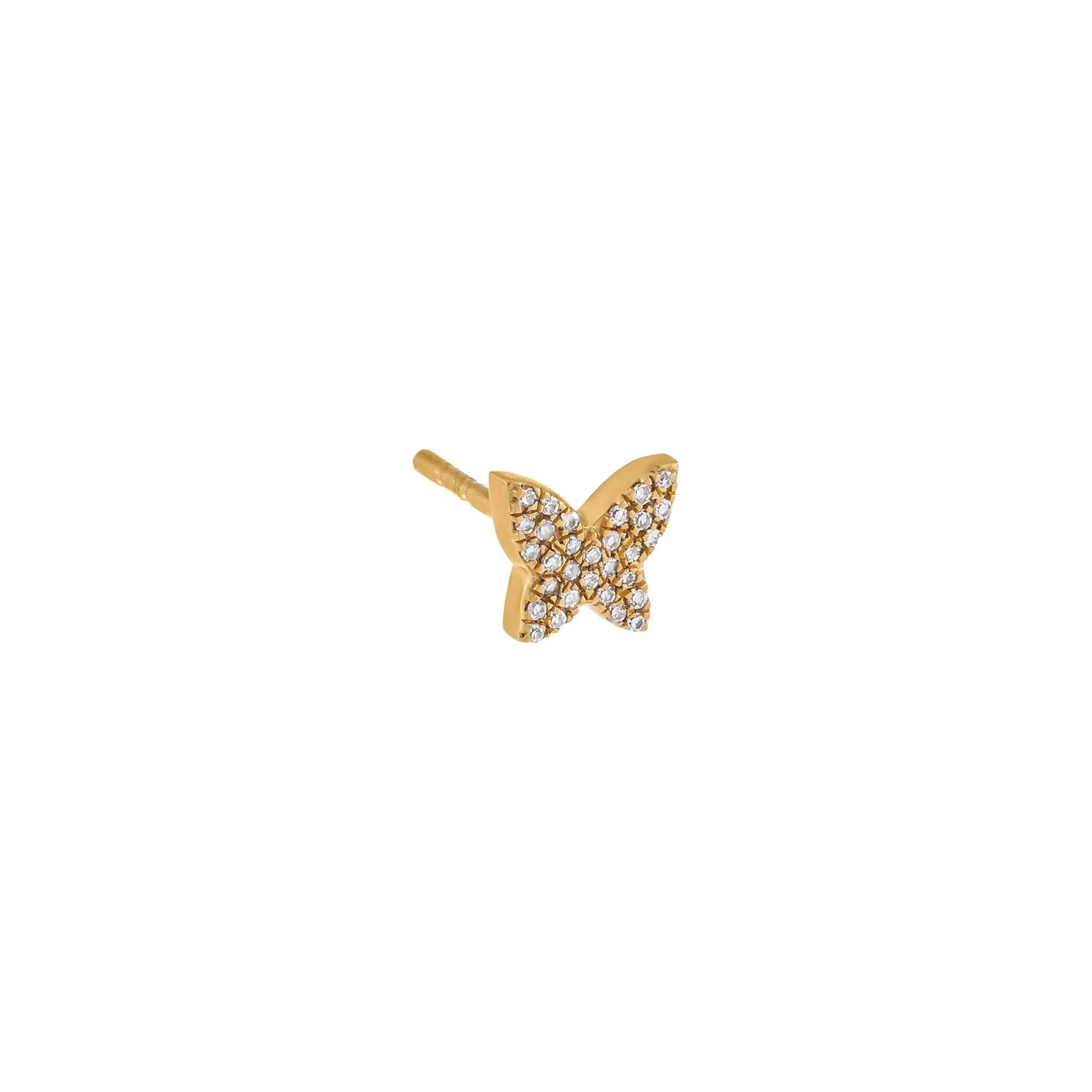 Mini Diamond Butterfly Stud Earring 14K sold by Adina Eden's