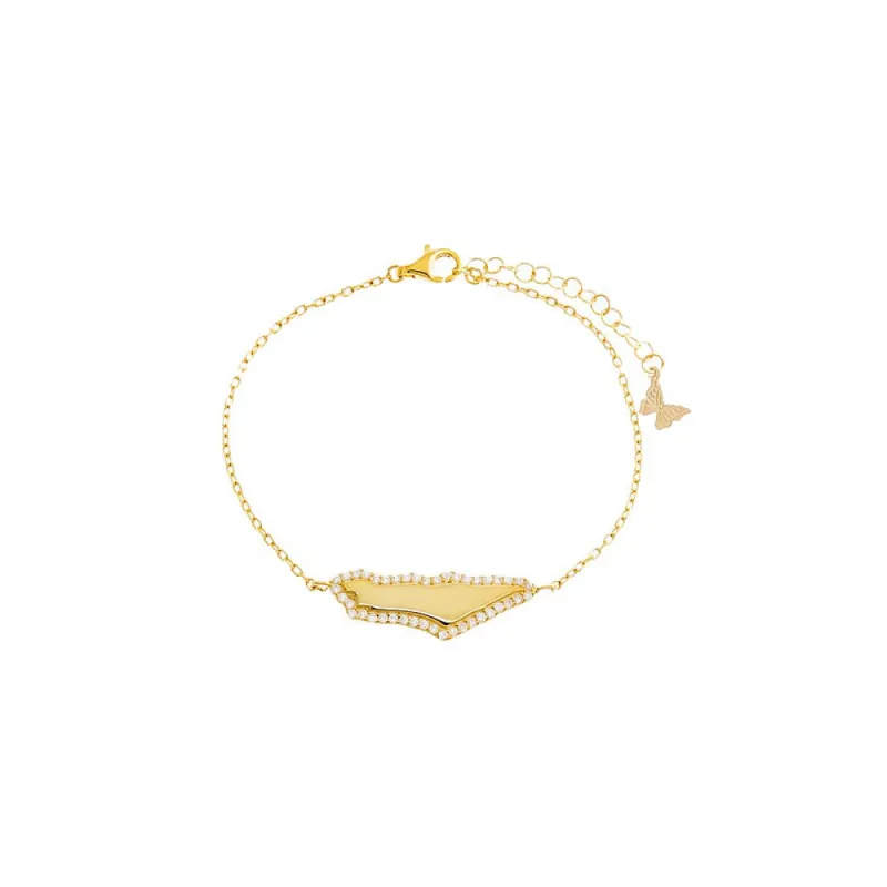 Pave Outlined Map Of Israel Bracelet sold by Adina Eden's